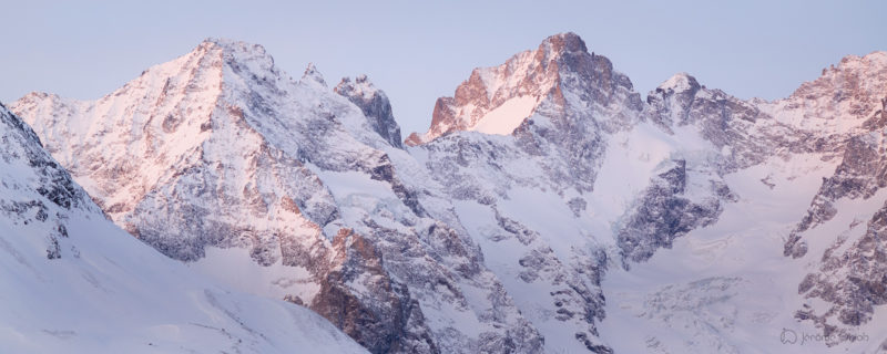 Coucher de soleil sur la Meije - Photos du massif des Ecrins