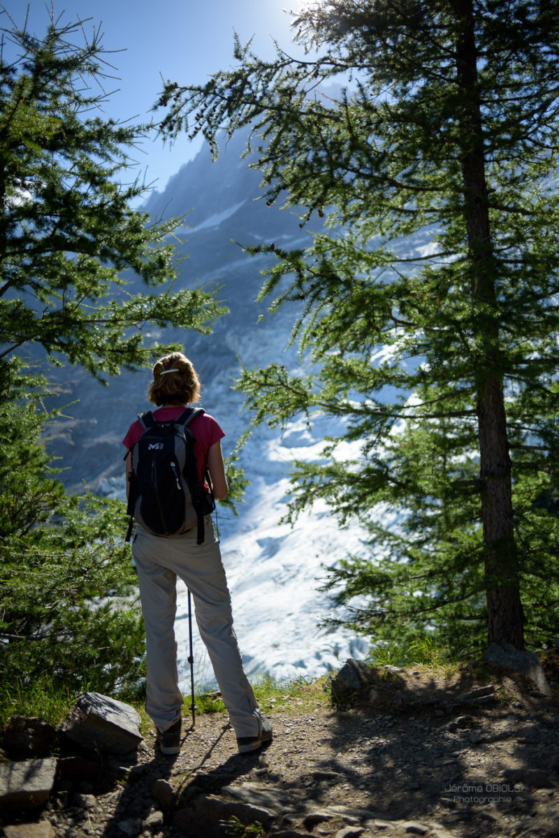 La Jonction sommet de la randonnée. Glacier des Bossons et Aiguilles de Chamonix