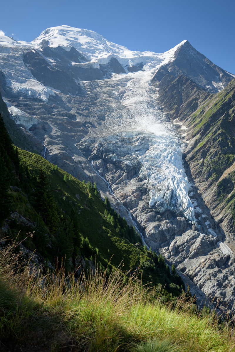 La Jonction sommet de la randonnée. Glacier des Bossons et Aiguilles de Chamonix