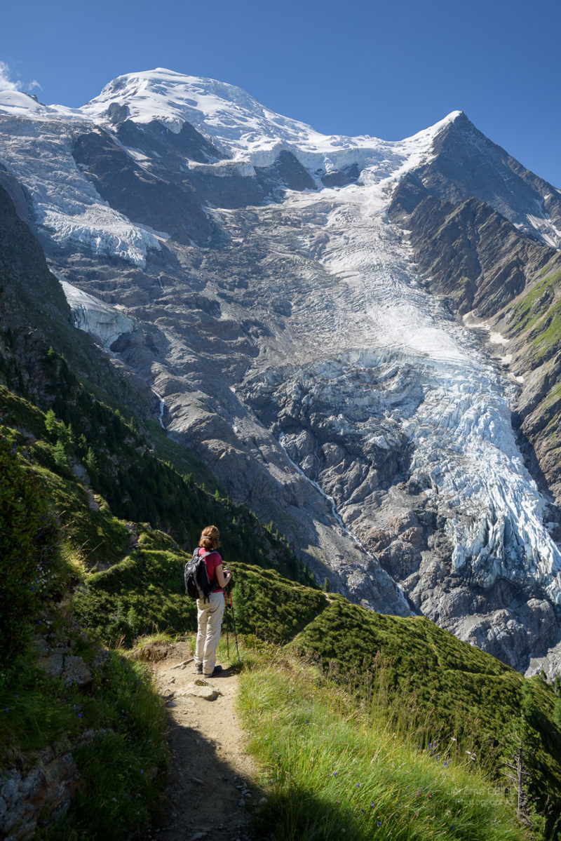 La Jonction sommet de la randonnée. Glacier des Bossons et Aiguilles de Chamonix