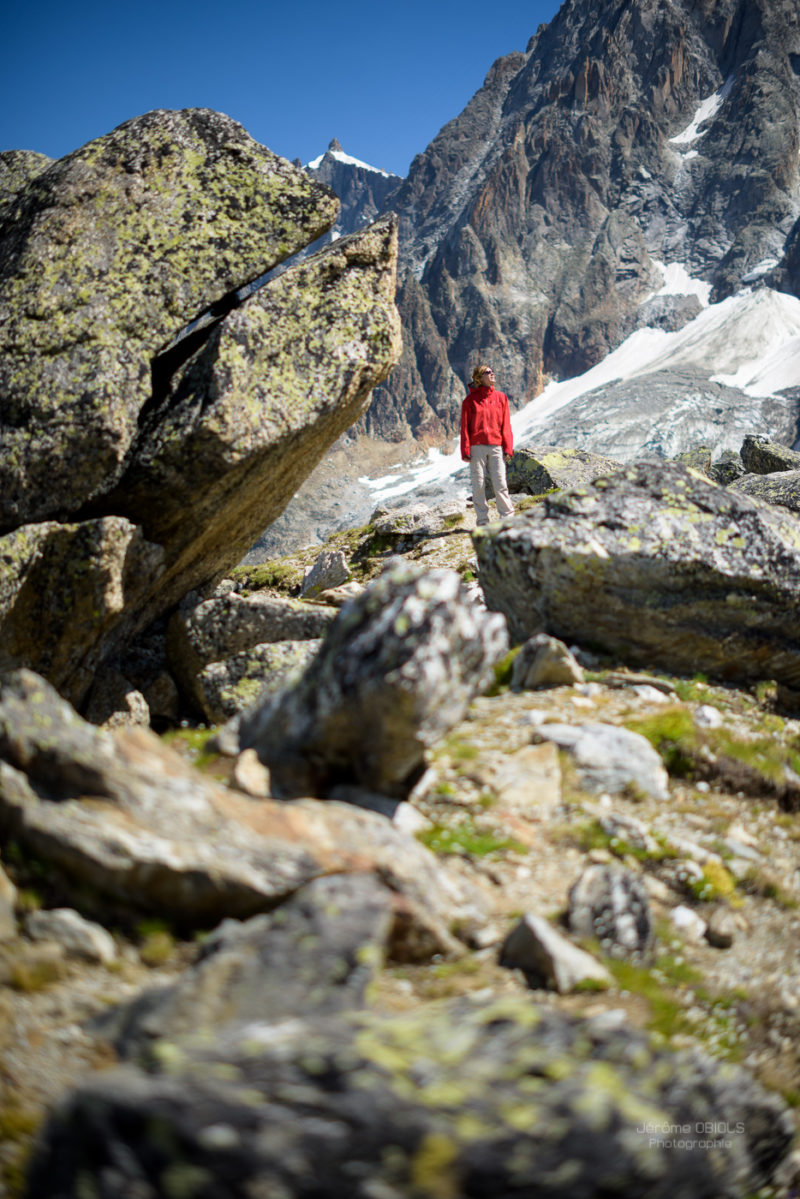 La Jonction sommet de la randonnée. Glacier des Bossons et Aiguilles de Chamonix