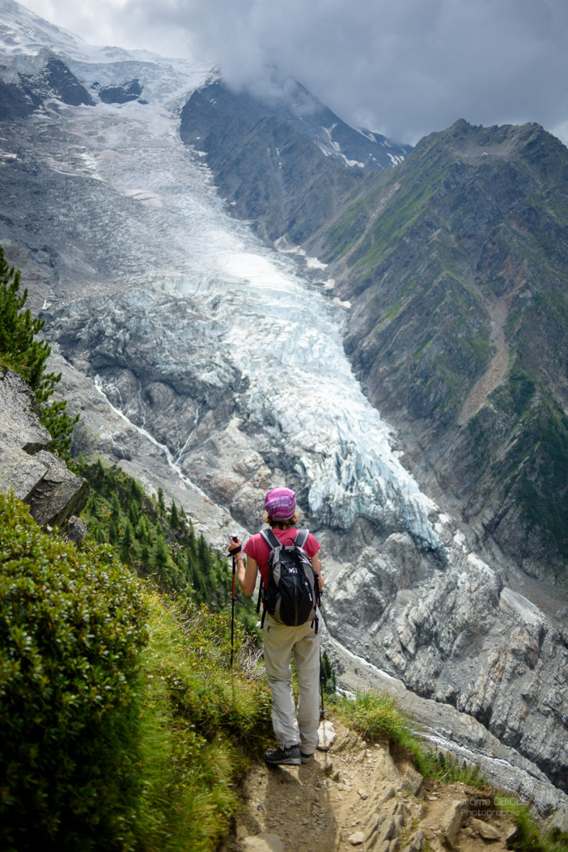 La Jonction sommet de la randonnée. Glacier des Bossons et Aiguilles de Chamonix