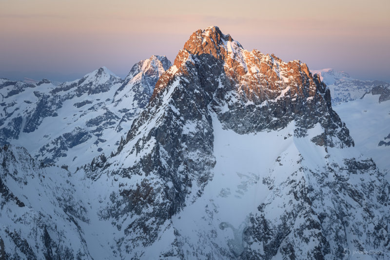 Coucher de soleil sur la Meije - Photos du massif des Ecrins