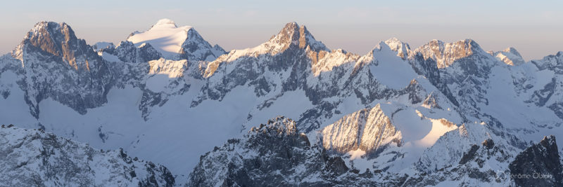 Coucher de soleil sur la Meije - Photos du massif des Ecrins