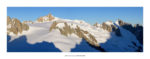 Panorama sur l'Aiguille du Midi et la Vallée Blanche. Massif du Mont-Blanc.